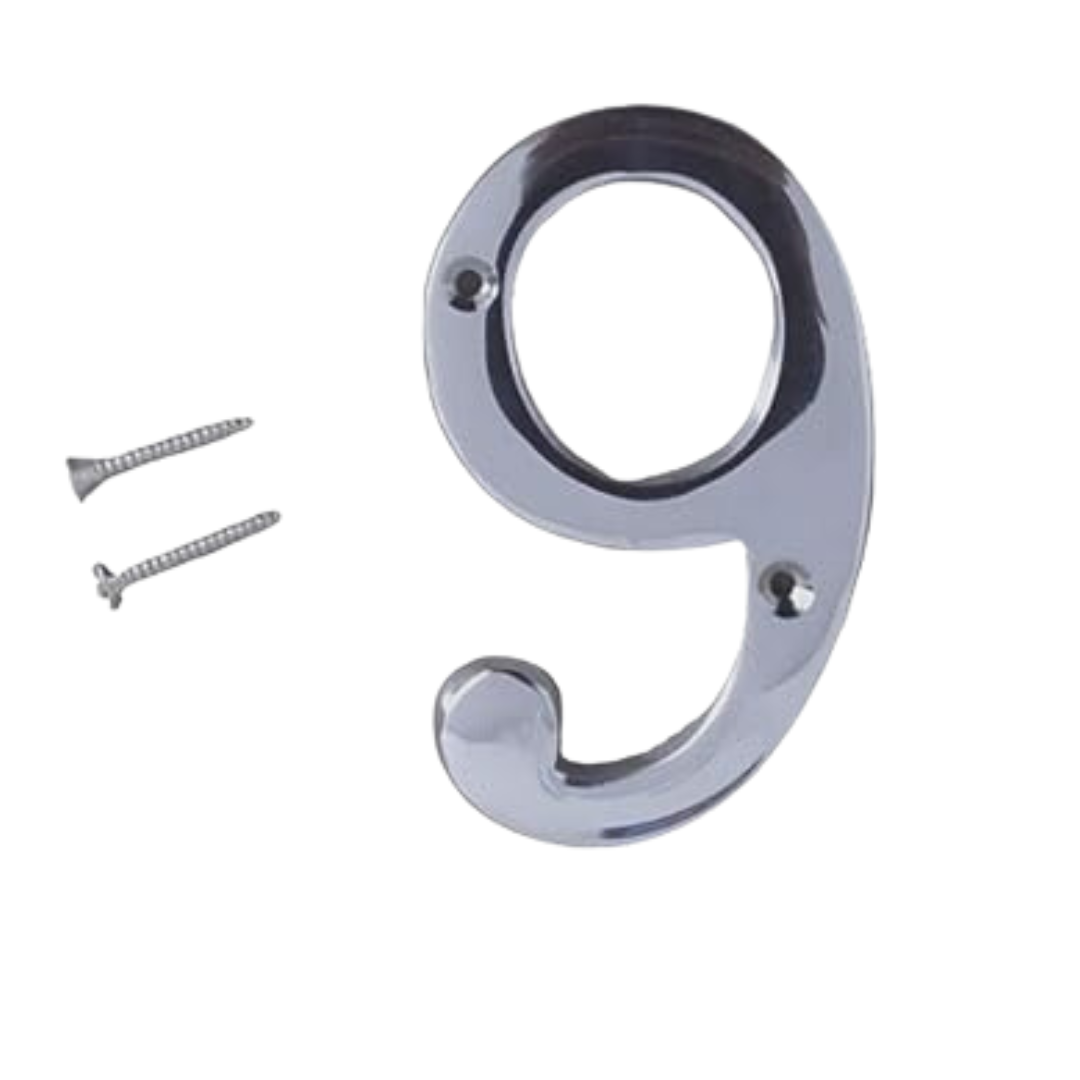 WIGANO 4 inches Silver House door Number 9